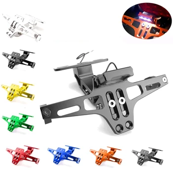 

LED Motorcycle License Plate Holder Support Plaque Moto Bracket Frame For fz6 fz1 benelli trk 502 tnt 125 xmax 125 Buell Yamaha