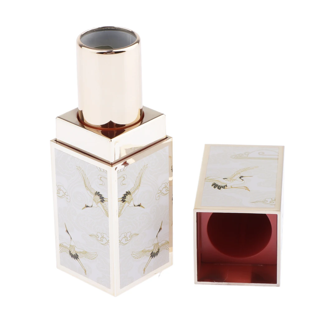 Chines Style Empty Lip Balm Bottles DIY Lipstick Tubes Refillable Lip Balm Gloss Holder Container Rectangle Tube with Lip Cap