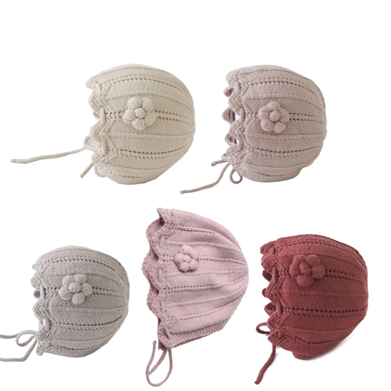 

Baby Hat Winter Warm Knit Earflap Cap Beanie Girls Lace-up Princess Kids Bonnet