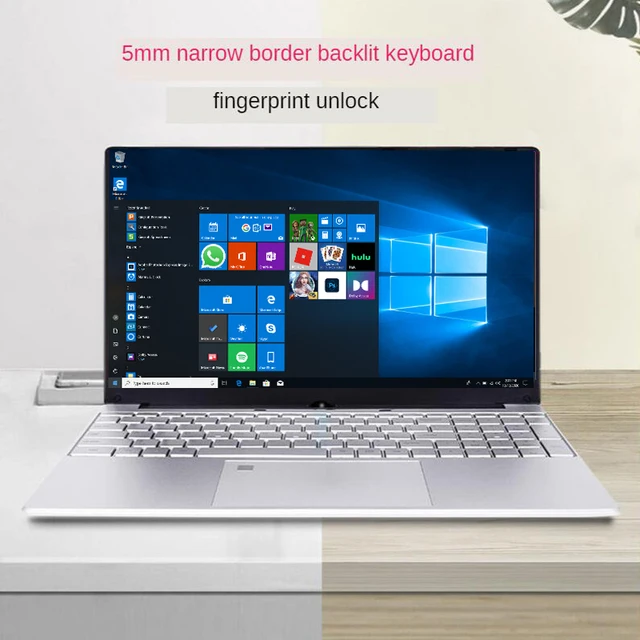 15.6 inch Student Laptop DDR4 12GB RAM 128GB 256G 512GB 1TB Rom SSD Intel Celeron J4105 Windows 10 Pro Computer Backlit keyboard 2