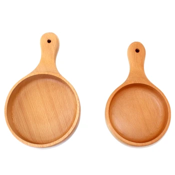 

Solid Wood Bowl Handle Salad Bowl Wooden Fruit Bowl Kimchi Bowl Creative Household Tableware