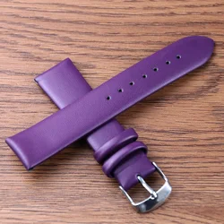 Premium Leather Watch Strap - Elegant Wristband Accessory - 20mm (Purple)