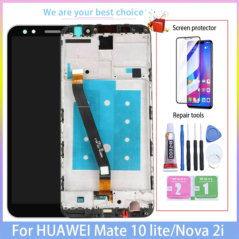 5.9&quot AAA Quality For Huawei Mate10 lite Nova2i LCD With Frame Screen Display Nova 2i/mate10lite &amp Touch Digitizer | Мобильные