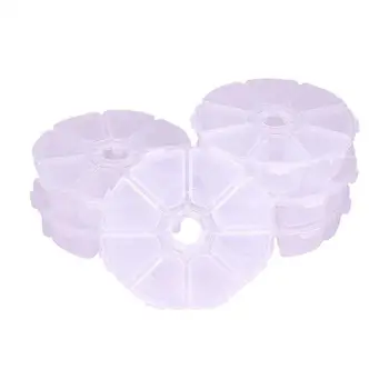 

20 Sets 8 Compartments Round Storage Box Bead Organizer Display Containers, 105x105x28mm