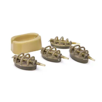 

Inline Method Carp Fishing Feeder Lead Set 4 Feeders Mould Kit Plastic Baiting Tools Accessories B99