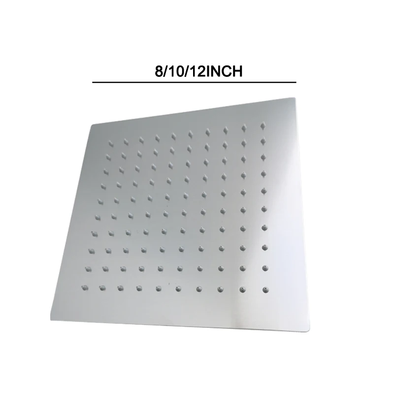 Brushed Nickel Overhead Shower Arm Head Shower 304 Stainless Big Square Round Stainless Steel Brushed Oval Modern Indoor Outdoor