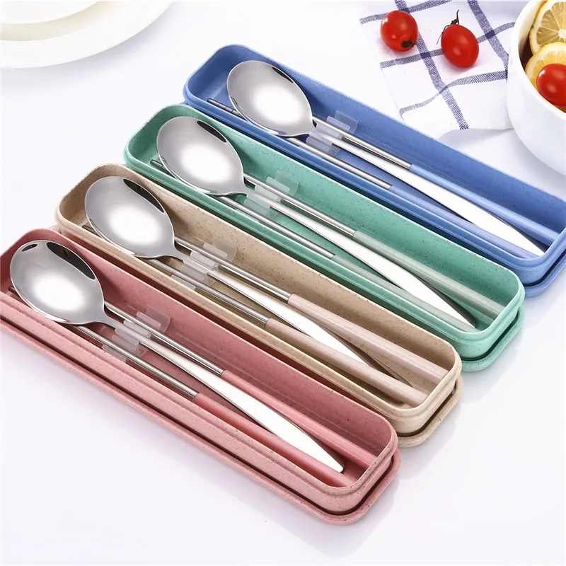 

Ling meng 304 Stainless Steel Tableware Set Portable Travel Outdoor Chopsticks Spoon Two-Piece Set