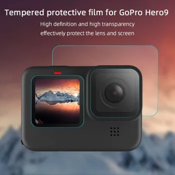 

Dustproof HD Clear Lens Film Set For GoPro Hero 9 LCD Screen Protection Cover Tempered Glass Film For Cameras Accessories