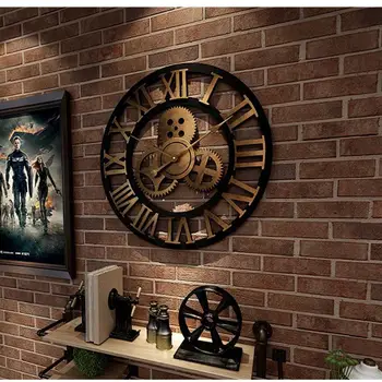 

Industrial Gear Wall Clock Decorative Retro MDL Wall Clock Industrial Age Style Room Decoration Wall Art Decor