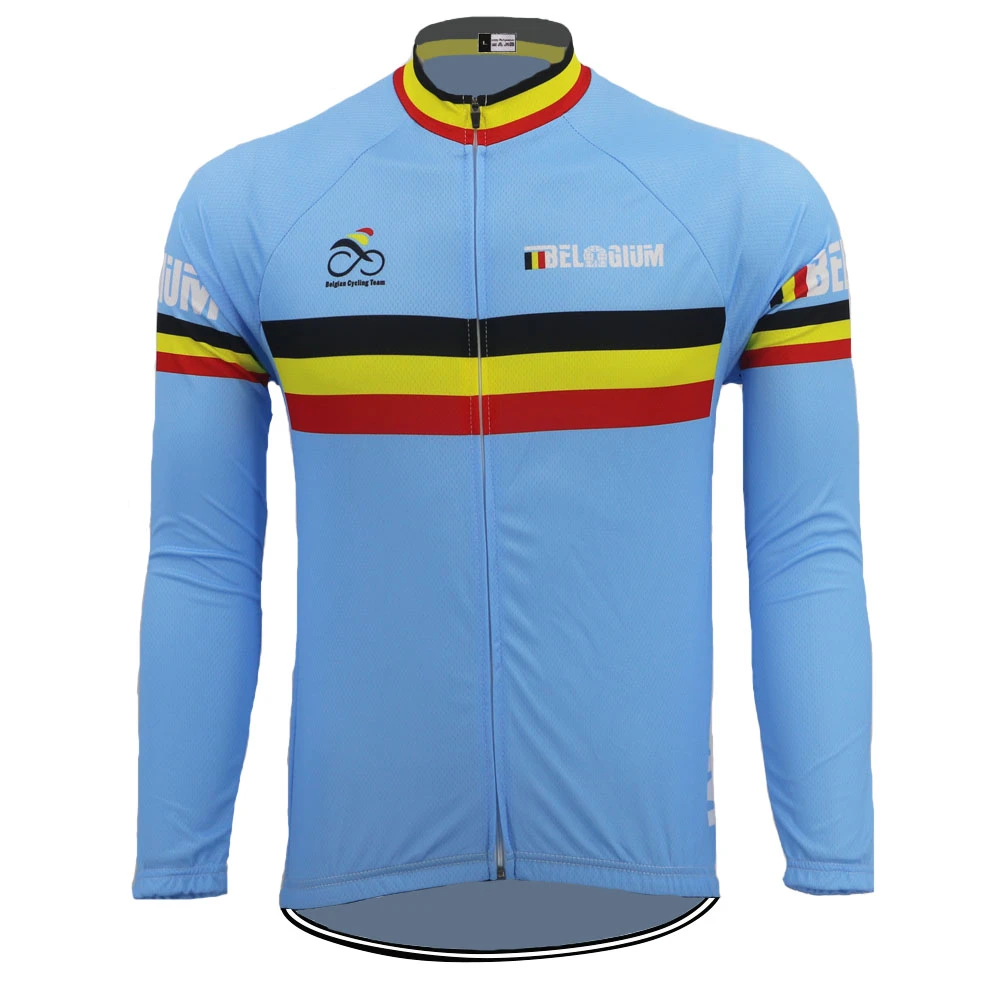 Nueva Bélgica ciclismo jersey azul larga deportes al aire libre ciclismo desgaste jersey Invierno Polar y no polar MTB Ropa ciclismo|Maillot de ciclismo| - AliExpress