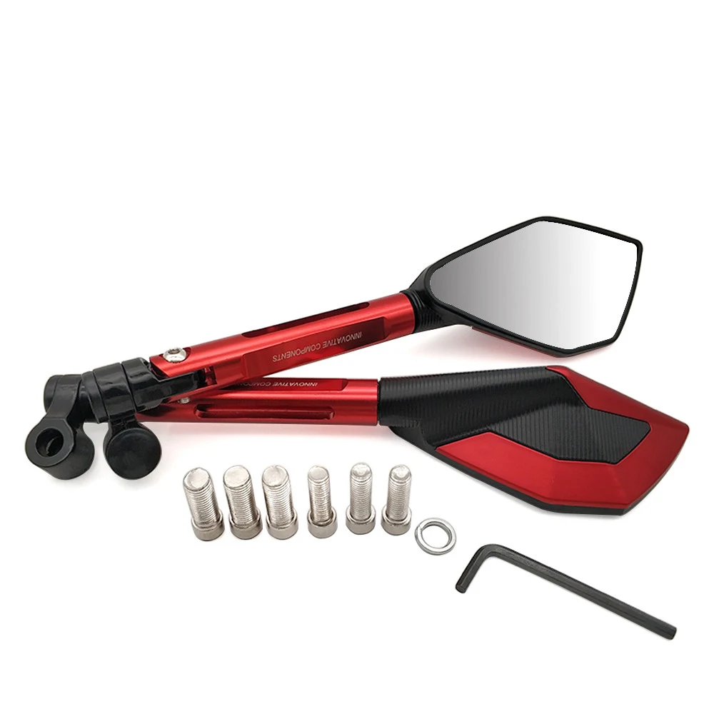 Red Универсальное мотоциклетное зеркало заднего вида с ЧПУ алюминиевые боковые зеркала для Ducati MONSTER 900 M 400 600 620 750 900 SS1000 - Цвет: Red