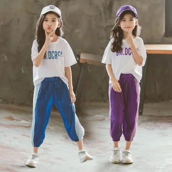 

Summer Girls Clothing Suit Children's Tracksuits Letter T-shirt + Pants 2Pcs Set Complete Suit Kids Sports Suit Girls Clothes