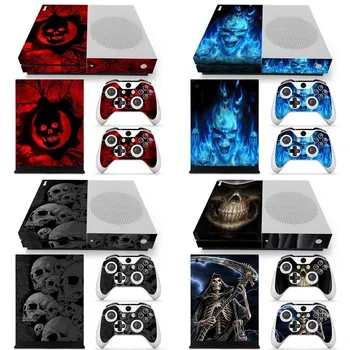 

New skull design Sticker Skin Decal For Microsoft Xbox One S Slim Console+Controllers