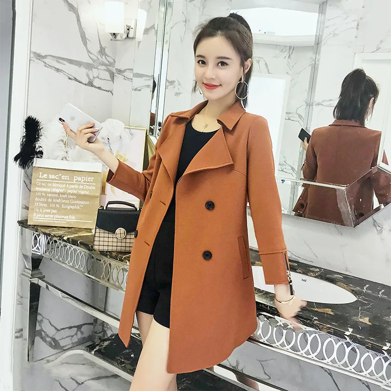 

Short-height Trench Coat Women's Short Autumn Clothing 2018 New Style Korean-style Slim Fit Slimming Cropped Jacket Simple Versa