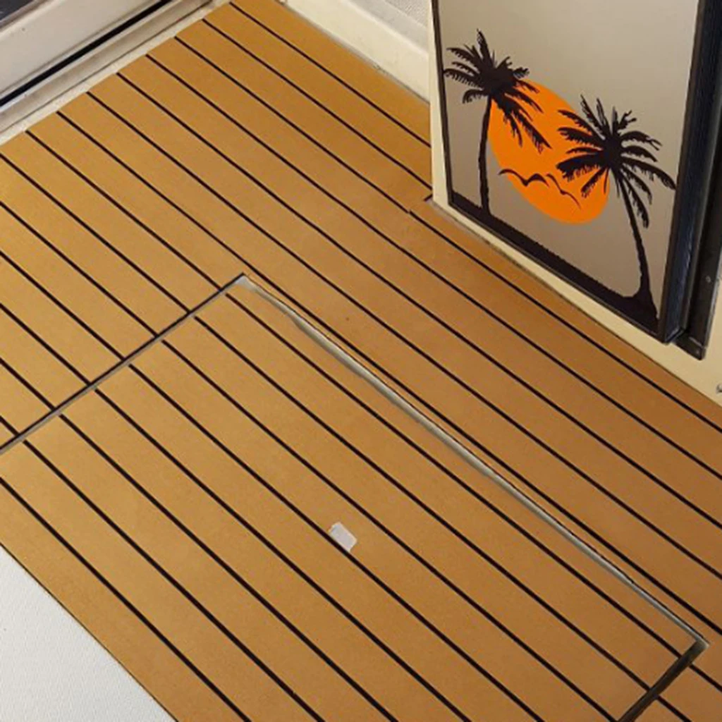 Boat Flooring EVA Foam Synthetic Teak Decking Sheet Carpet Pad 94x2.2'' Boat Flooring EVA Foam Synthetic Teak Decking Sheet Carpet Pad 94x2.2''