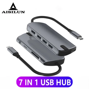 

Type C USB C HUB With 65W PD Charge SD TF Card Reader USB 3.0 Hub For Macbook Pro Dell XPS 13 15 Lenovo ThinkPad Huawei MateBook
