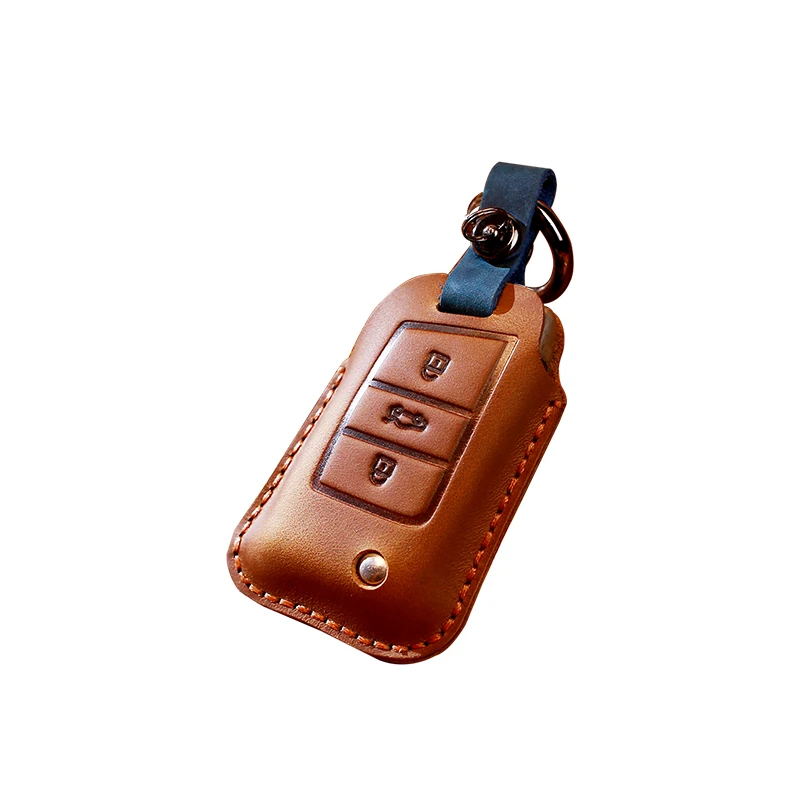 Genuine Leather Car Key Cover For Volkswagen Bora Leather Buckle Cover New Regal Regal Remote Fob