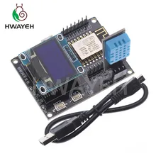 Esp8266 iot placa de desenvolvimento + sensor umidade dht11 + 0.96 display oled sdk programação ESP-12F módulo wi fi pequeno sistema placa