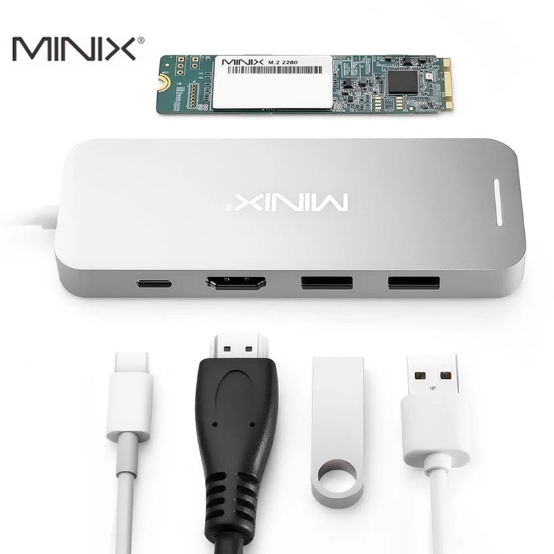 

MINIX NEO C-S2 USB Hub USB-C Multiport SSD Storage Type C Hub HDMI USB 3.0 120G/240G high-speed transfers All In One for MacBook