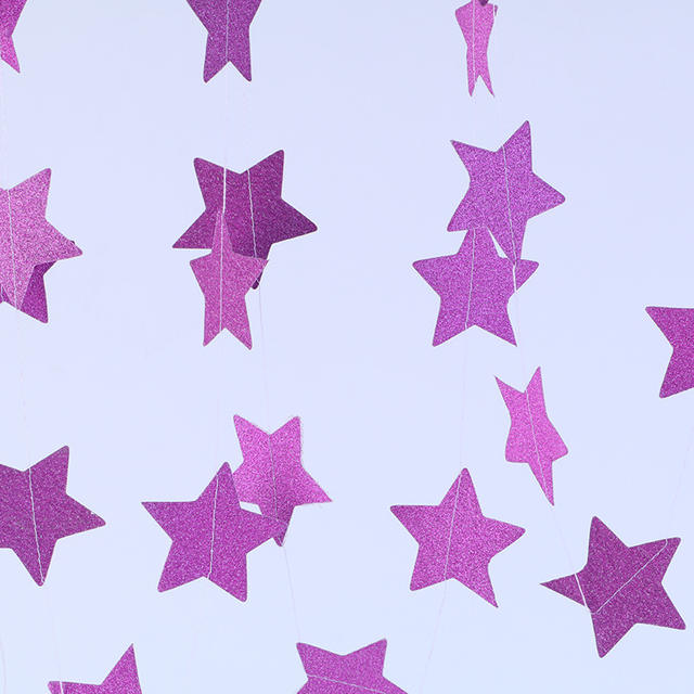 Glittered Star Shape Paper Garland