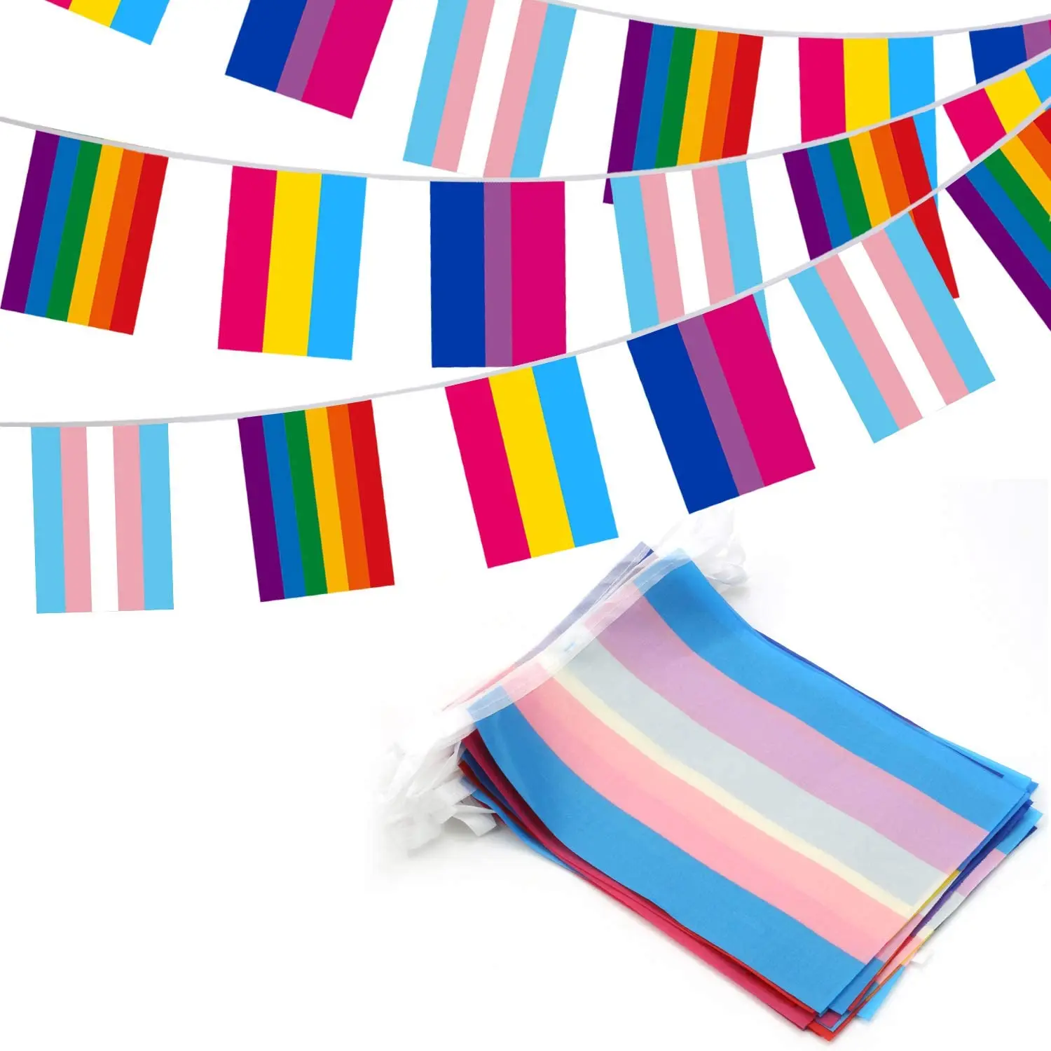 LGBT gay pride rainbow string flag outdoor party decoration | Дом и сад