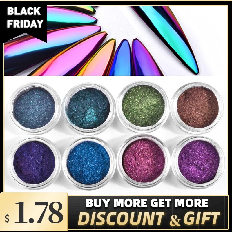 Блестящая пудра для ногтей, УФ-гель для полировки, Хромированная пленка, пигментная пыль, разноцветная зеркальная пудра для ногтей, художественный дизайн