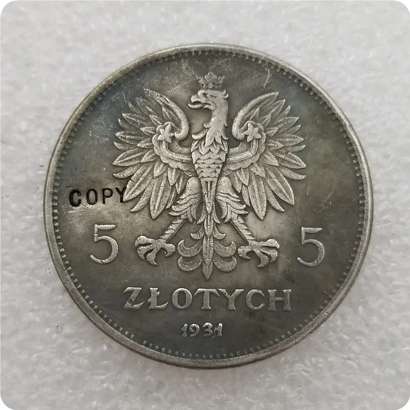 1931-POLAND-5-ZLOTYCH копия памятных монет-Реплика монет коллекционные монеты | Дом и сад