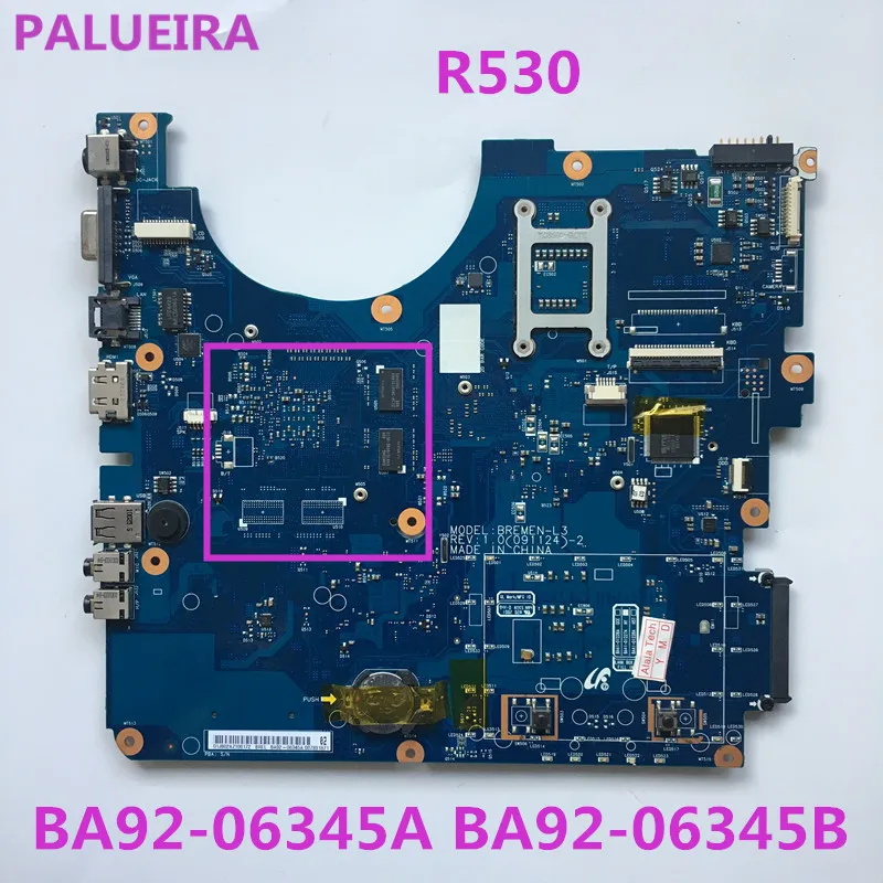 PALUBEIRA BA92-06345B для samsung R530 материнская плата BA92-06345A DDR3 протестированная Работа идеально