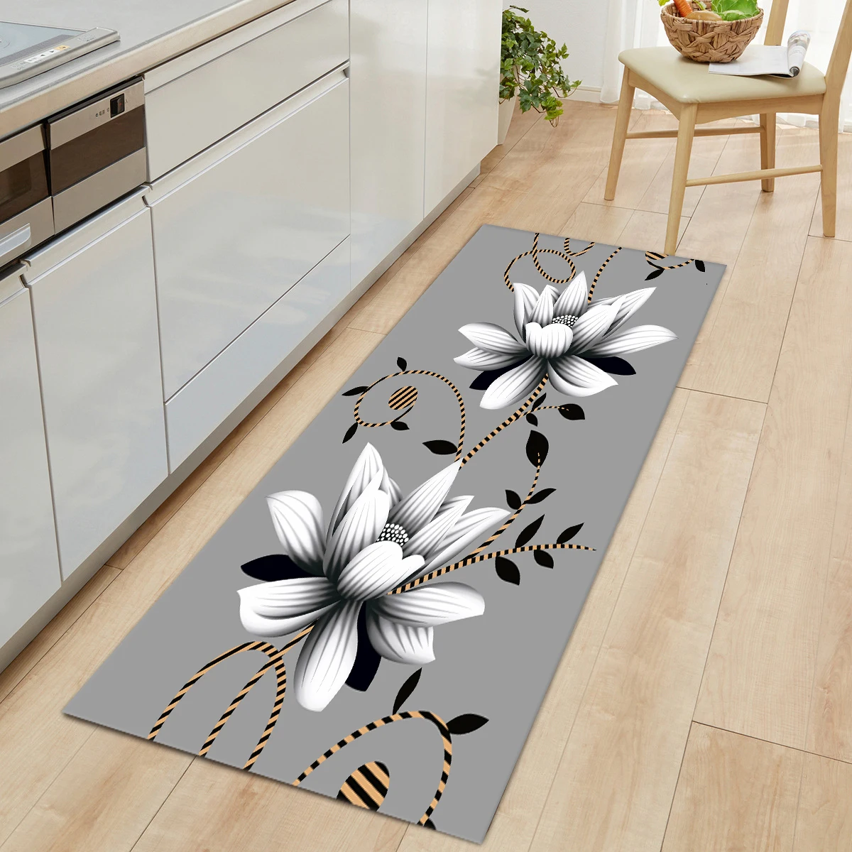 売れ筋ランキング Flower Floor Mat Rainbow × Ecru beige zppsu.edu.ph