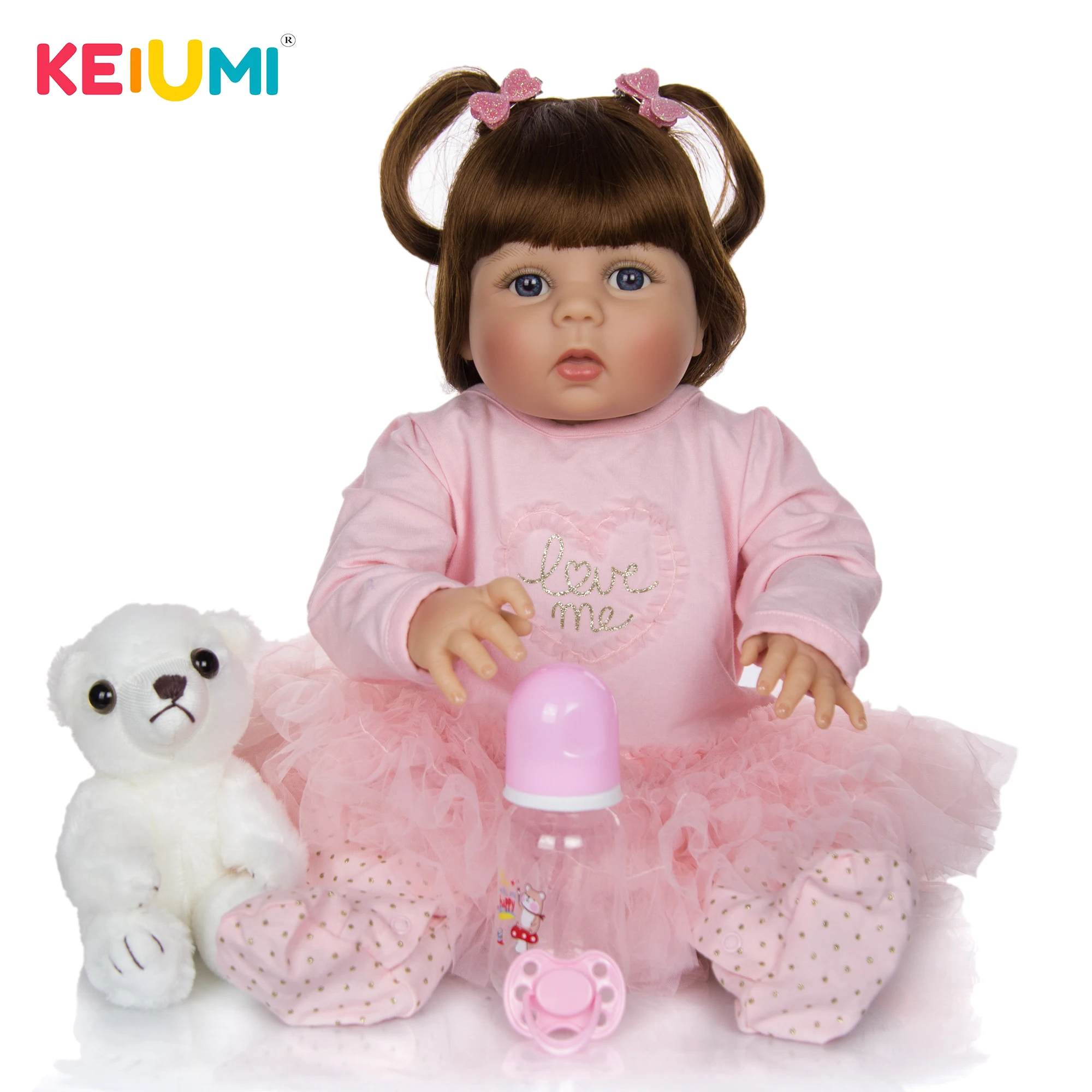 

23'' 57 cm Realistic Newborn Baby Girl Full Silicone Body Lifelike Reborn doll For Children Birthday Xmas Gift Kid Best Playmate
