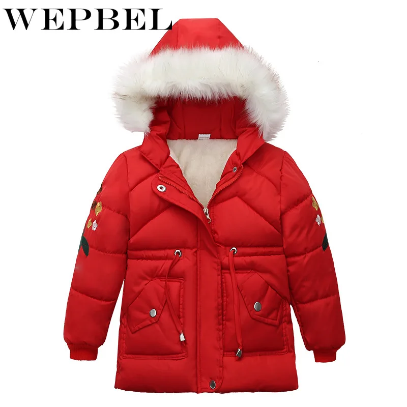 WEPBEL/куртка для маленьких девочек; сезон осень-зима; куртка для девочек; пальто; детская теплая верхняя одежда с капюшоном; пальто; куртка; пальто; детская одежда