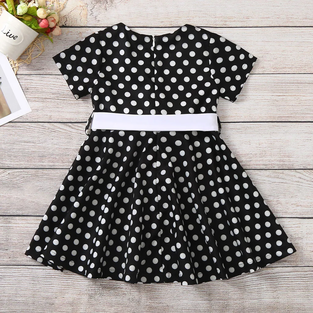 Платье для девочек Детские платья для девочек vestido infantil платье vestido robe fille roupas с коротким рукавом в горошек Z4