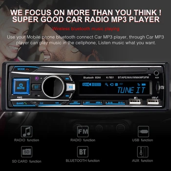 

Car MP3 Player Car Radio 1 DIN 2.1A Dual USB Fast Charge Bluetooth Handsfree Digital Media Player 4X65W FM Radio Supports IOS an