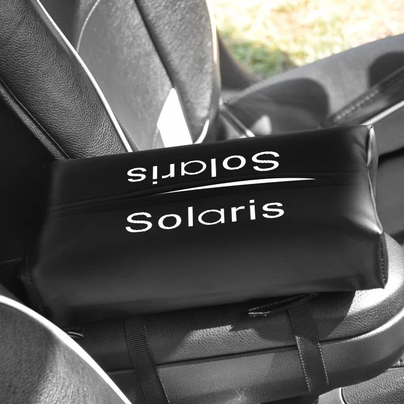Автомобильный комплект коробка для салфеток для hyundai Solaris PU автомобильный солнцезащитный козырек висячий тип Крышка для стайлинга автомобилей