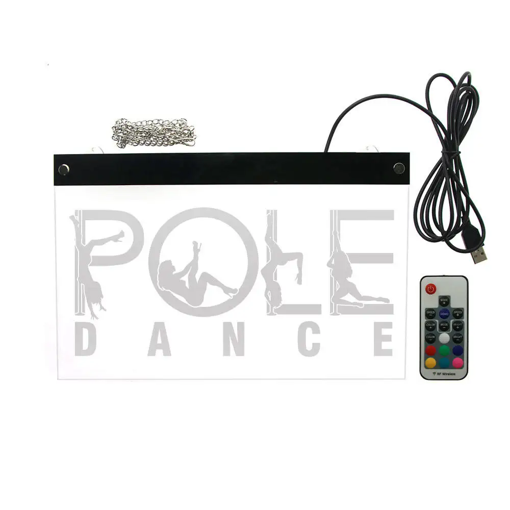 Pole Dance, сексуальная девушка, разноцветный, меняющий светодиодный неоновый знак, танцовщица, студия, клуб, деловой знак, прямоугольная акриловая демонстрационная доска