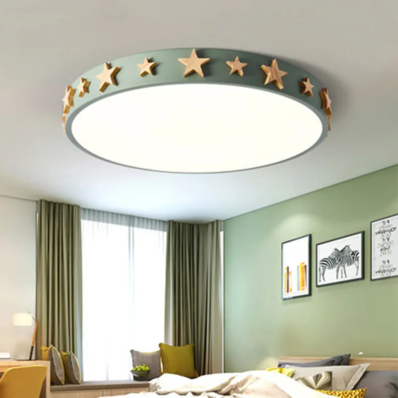 

Cartoon creative color log LED ceiling lamp living room children's room lamp modern simple star ceiling lamp free shipping