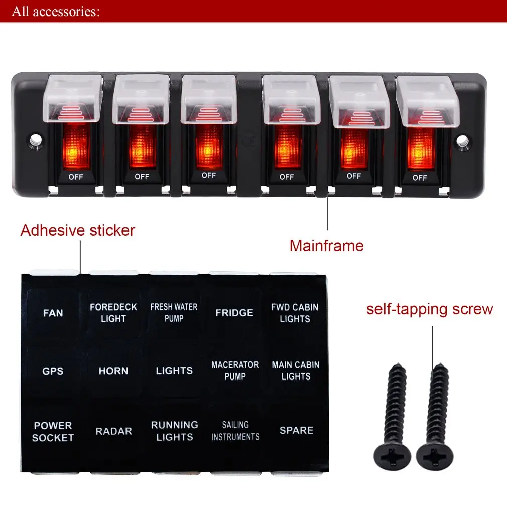 CS-596A1 Car Rv Automobile And Motorcycle Modification Parts Power Off Switch6-bit Combination Circuit Breaker 16A Supplier
