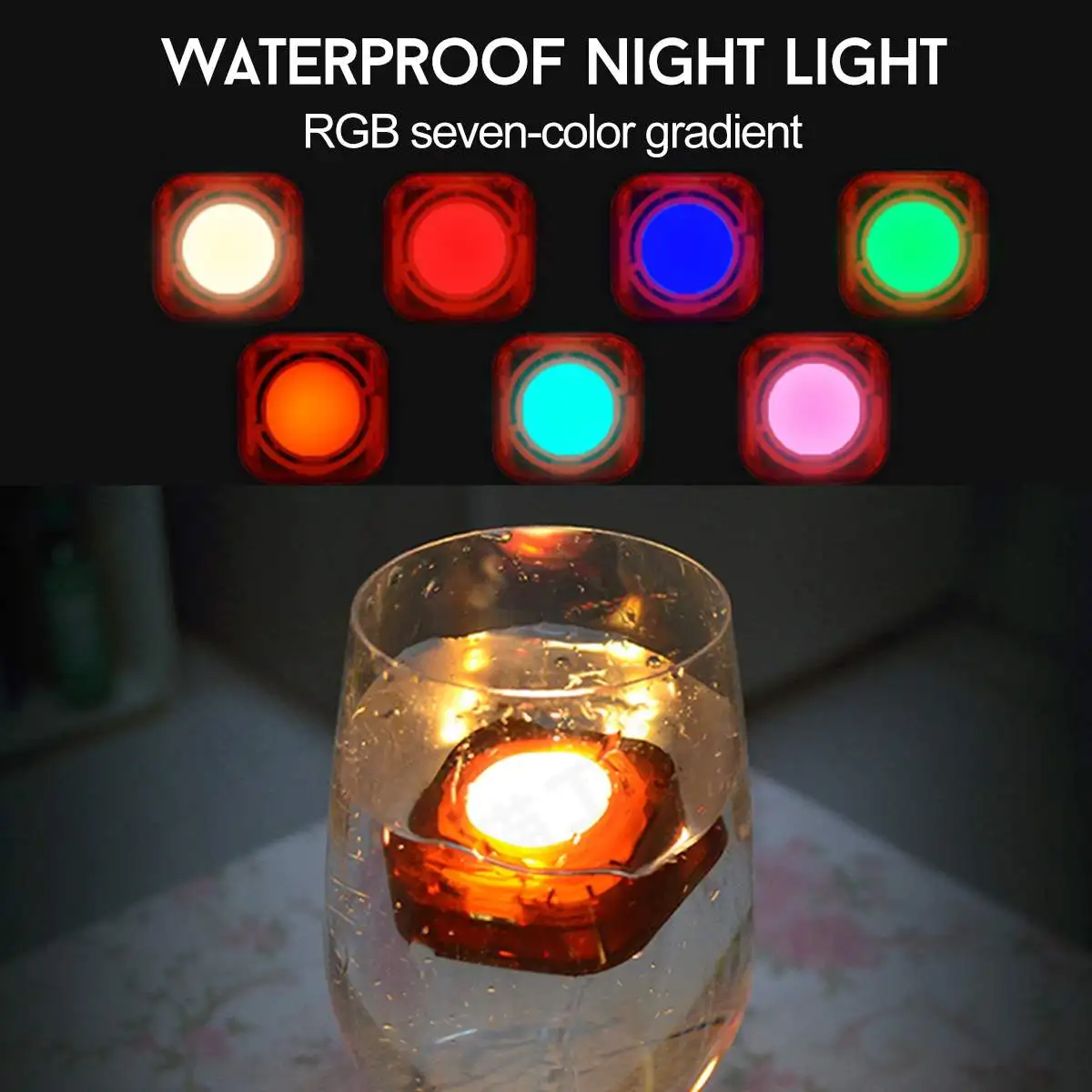 7 цветов RGB Многофункциональный Водонепроницаемый мини Ночной светильник для прогулок светильник ing Fish Tank Бассейн Декор велосипедный задний светильник s
