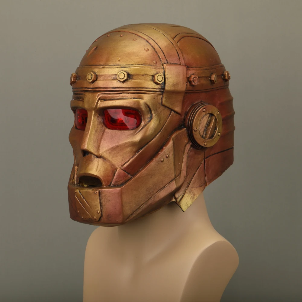 Anime Doom Patrol Mask Robotman LED Latex Helmet Halloween Superhero Mask Cosplay Prop (4)
