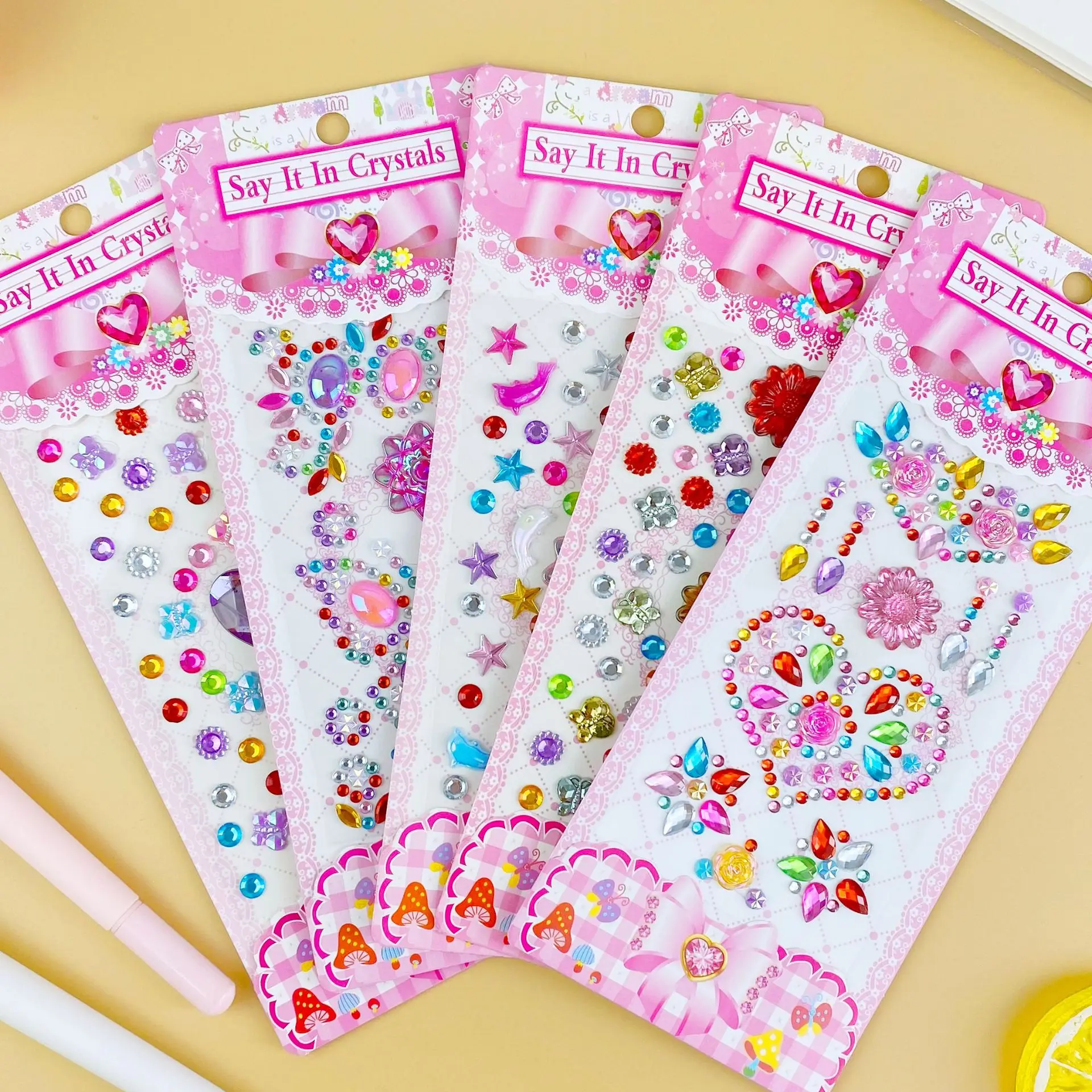 

Kawaii Sticky Crystal Scrapbooking Home Sticker Note Creative School Office Supply Stationery Bookmark Phone Case Rhinestone DIY