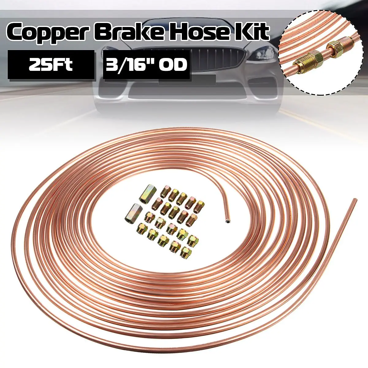 Car Parts Repair JOINER MALE ENDS FEMALE COPPER 3/16 fittings nuts