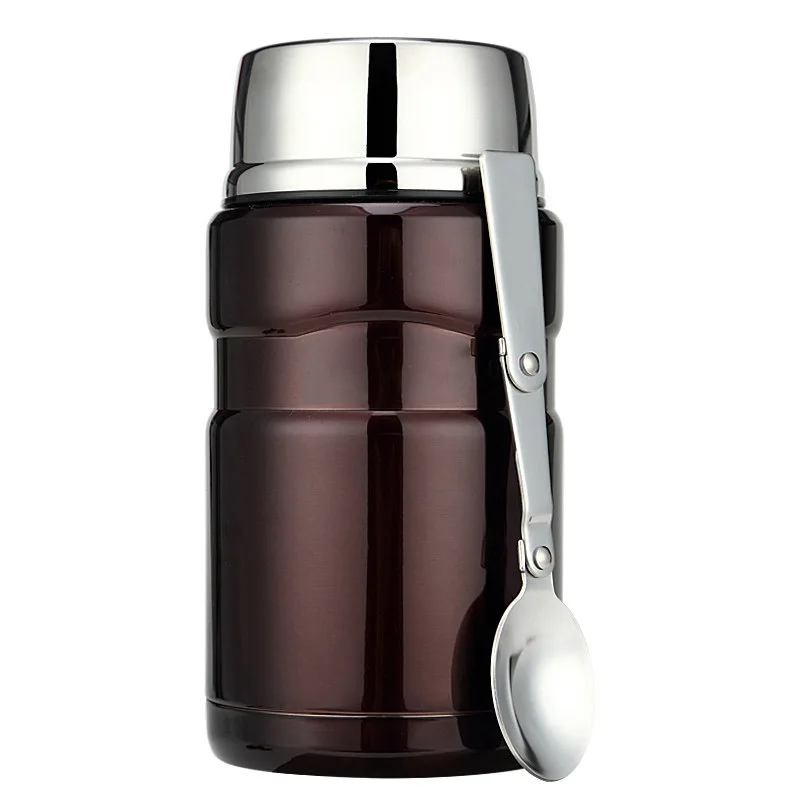 RUIDA 550 мл 700 мл Термос для еды контейнер с ложкой из нержавеющей стали термосы Термокружка ST183 - Цвет: Coffee