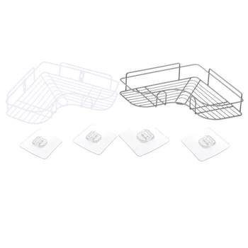 

Bathroom Accessories Wall Shelf Corner Shelves Frame Bathroom Shelf Organizer Storage Rack Kitchen Tripod Holder Shower Shelf