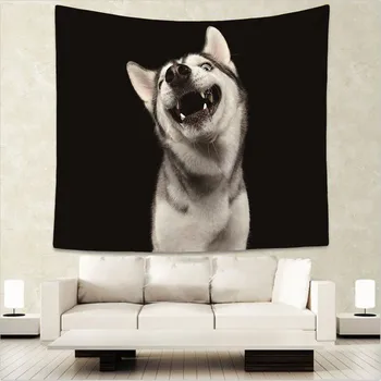 

Dog Tapestry 3D Animal Printed Wall Carpet for Living Room Fire Dog Wall Hanging Tapestries Decor