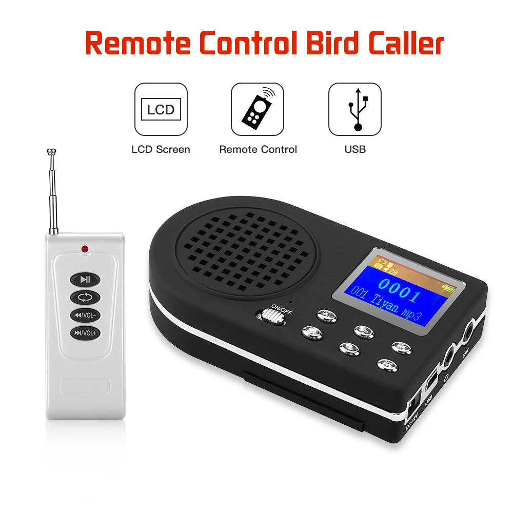 Hunting Bird Caller Molle MP3 Player Decoy Sound Loud Speaker Animal Singing Device Amplifier Wireless Remote Control