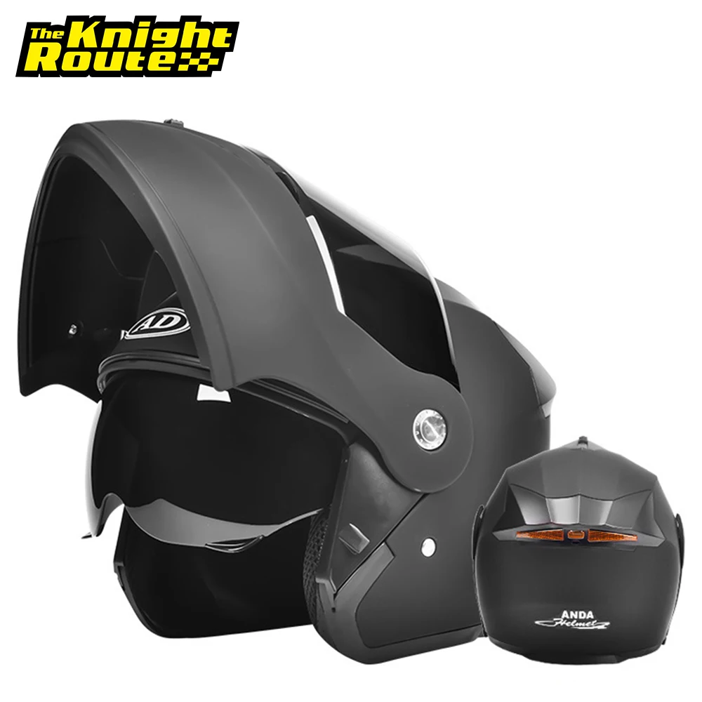 

Motorcycle Helmet Motorbike Biker Full Face Helmet Dual Lens Scooter Modular Flip Motorcross Riding Moto Crash Helmet Men