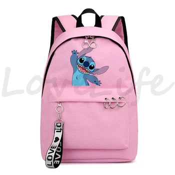 

Stitch Fashion Girls Book School Bag Kawaii Backpack Student Bag Women Cute Backpacks Students Travel Backpack