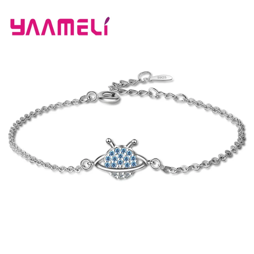 Model 1 Корейские 925 пробы серебряные циркониевые голубые звезды кошка кубические циркониевые браслеты для женщин подарок простой браслет цепочка Ювелирные изделия - Окраска металла: Model 1