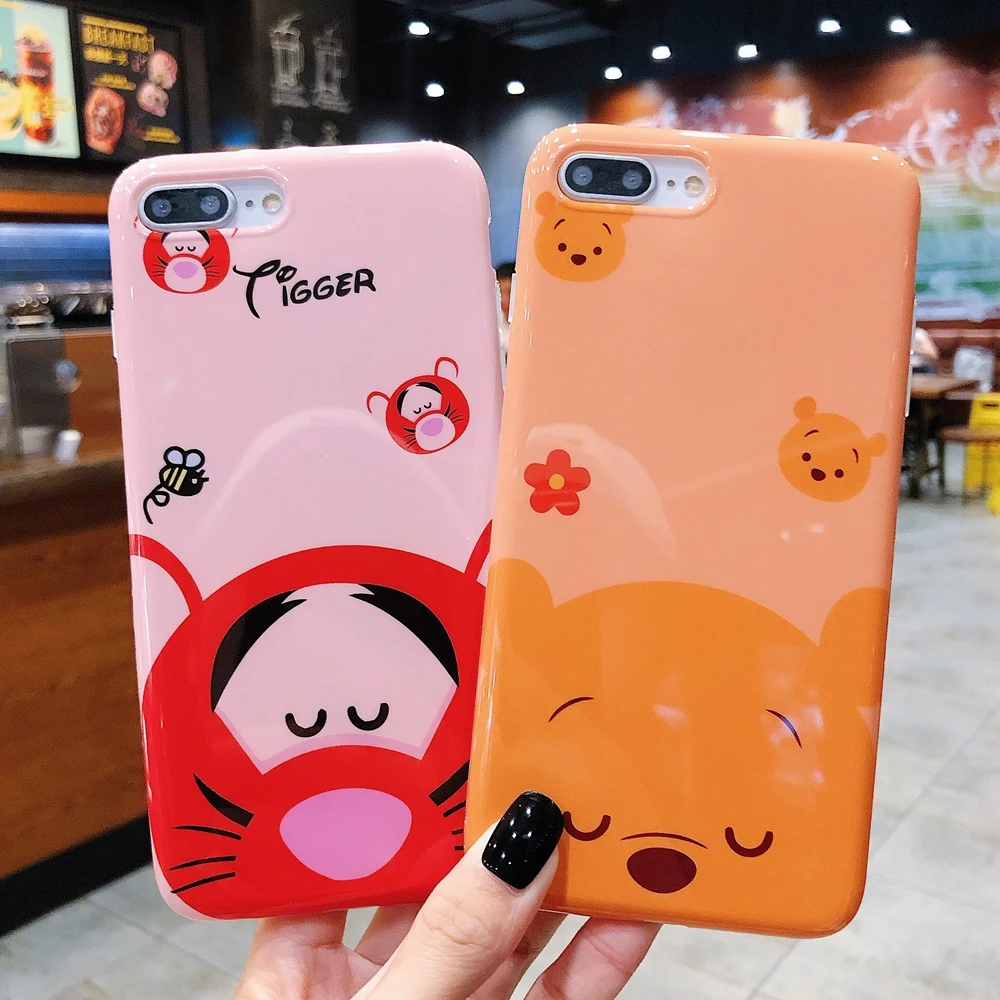 

Cartoon Mickey Winnie Pooh Tiger Cases for iphone X XR XS XS Max 6 6s Plus 7 8 Plus Soft TPU Cute Disneys Case Cover Fundas Capa