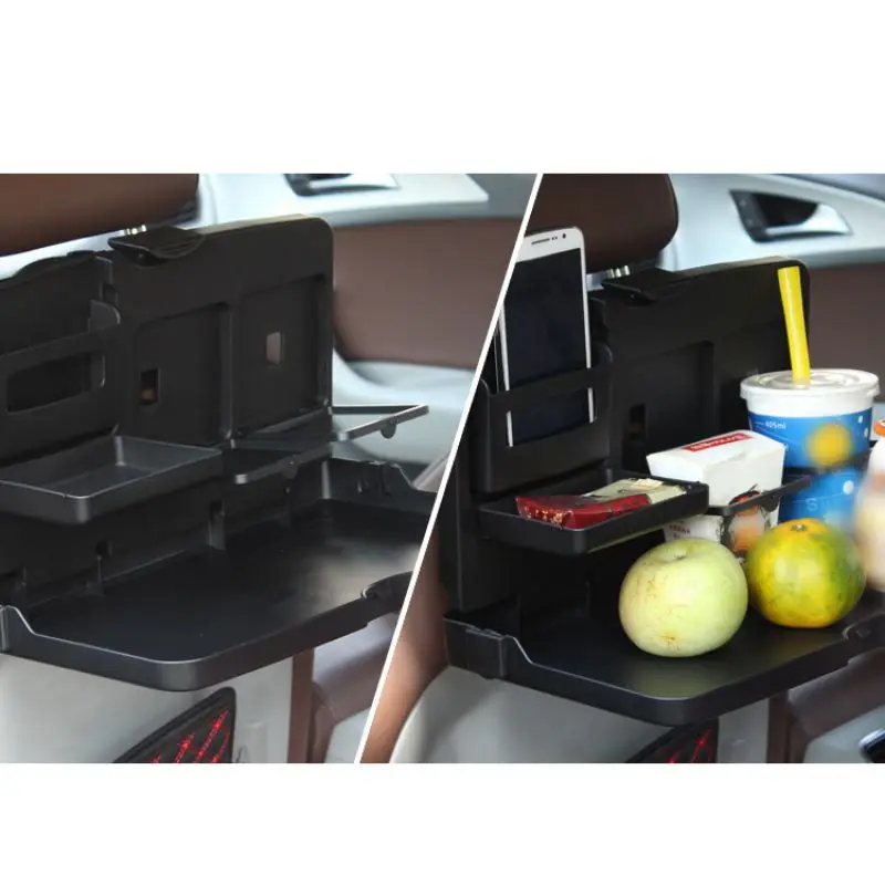 Универсальный складной автомобильный поднос для еды на заднем сиденье, автомобильный дорожный обеденный стол, держатель для воды, напитков, настольный поднос для ноутбука